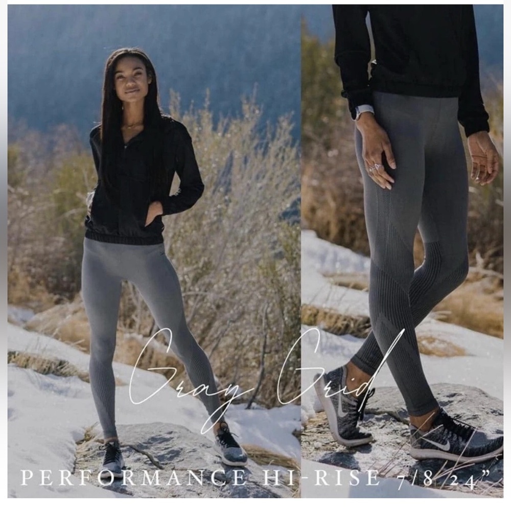 Zyia Active Grid Performance 7/8 Leggings Women’s M Gray High Rise